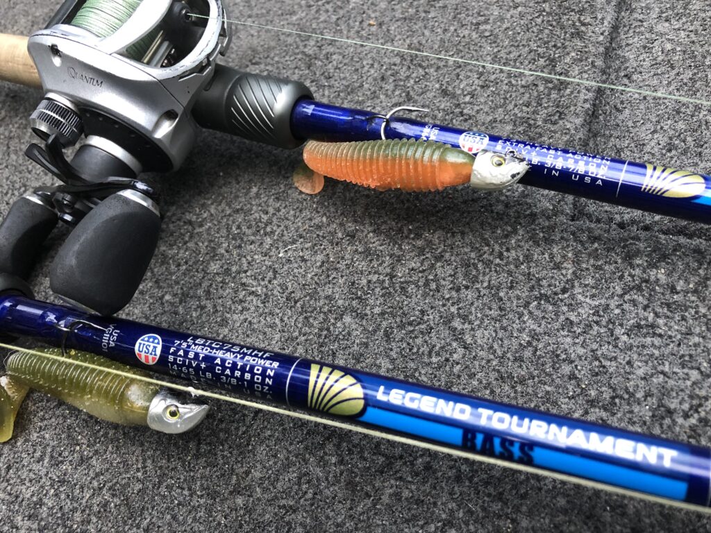 An 8-foot, 6-inch live bait rigging rod from St. Croix Rods helps